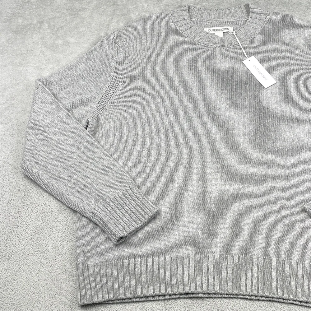 NEW Outerknown XL Cashmere Organic Cotton Men's Gray Knit Sweater
